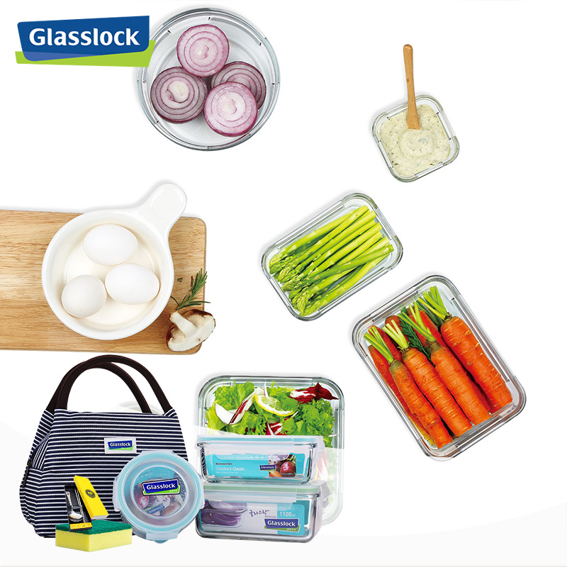 GLASSLOCK玻璃保鲜盒 韩国进口耐热耐摔饭盒3件套装高清大图