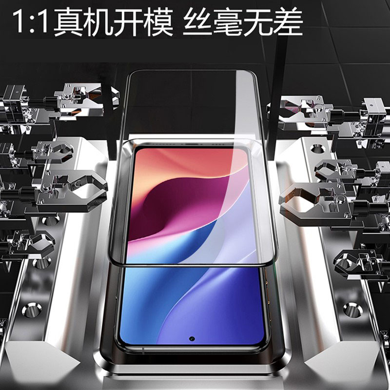 [买2送磨砂壳]轻万适用于红米k40钢化膜全屏黑色高清透明防摔贴膜k40pro红米手机保护膜全玻璃高清大图