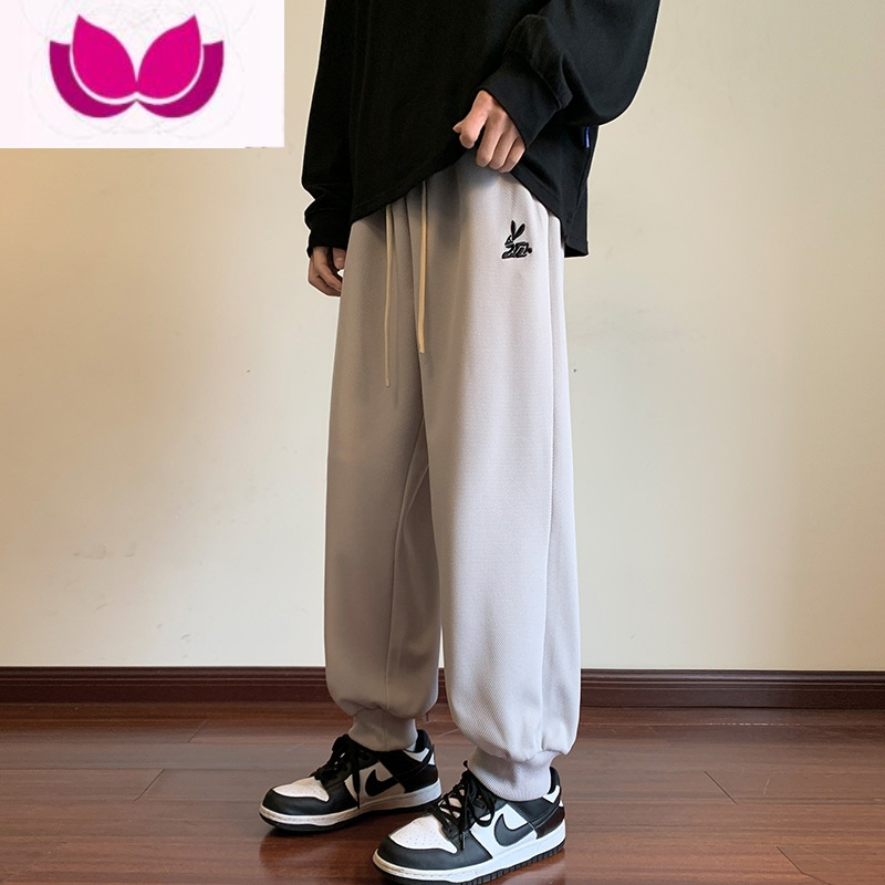 七斓男士束脚休闲长裤春季2023新款美式潮牌高中生宽松痞帅男生卫裤子
