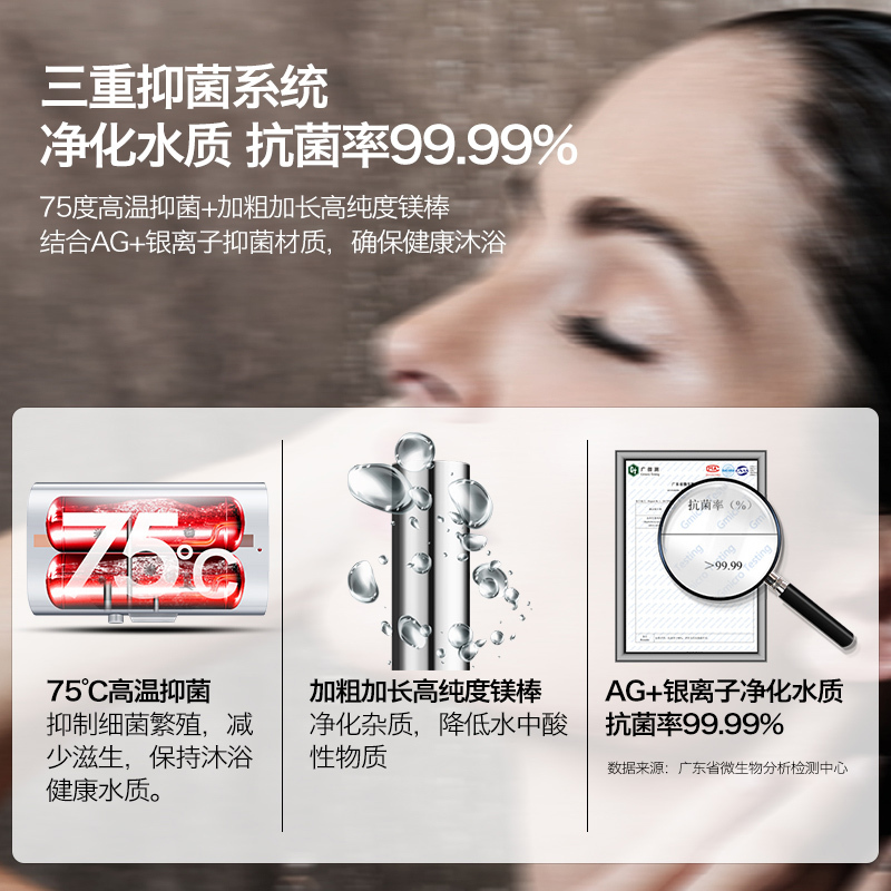 容声(RONGSHENG)电热水器 50升智能扁桶速热储水式家用卫生间淋浴RZB40-B5L2