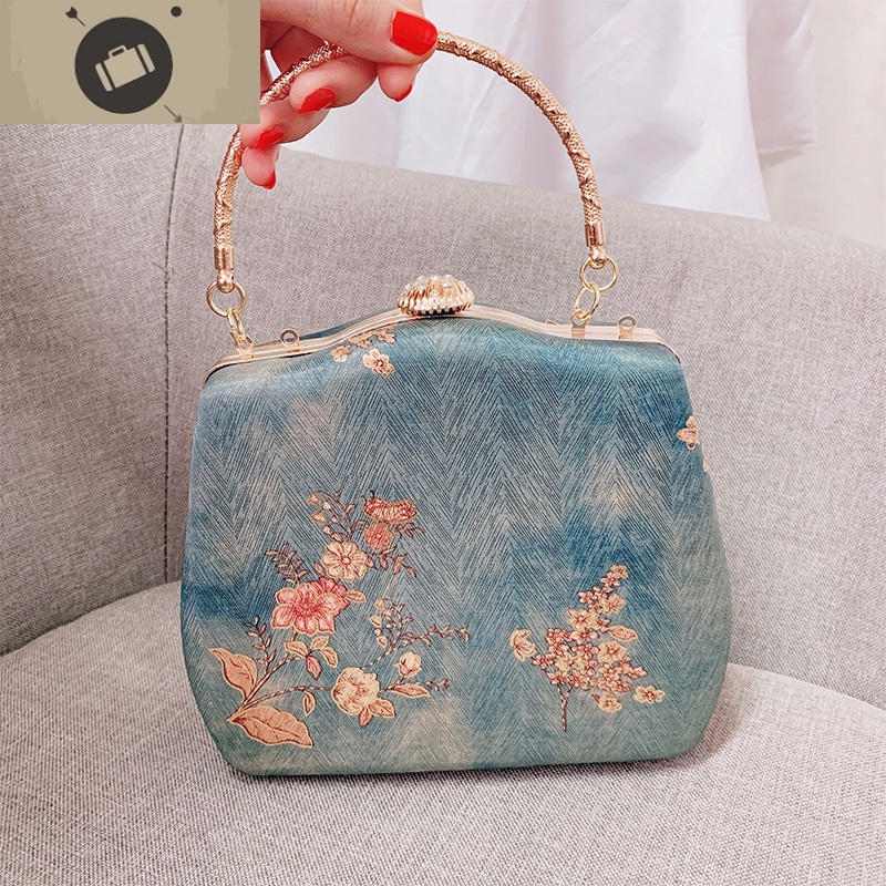 汉服包古风包包斜跨圆形手提包圆饼晚宴包手拿包女旗袍包复古小包 艾