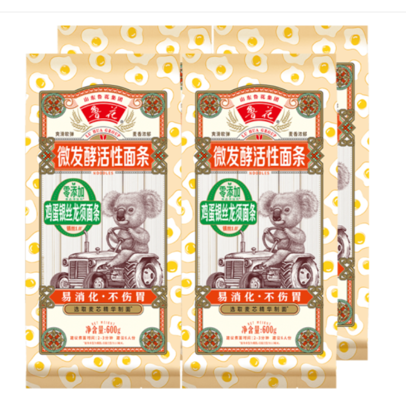 鲁花 考拉系列 鸡蛋银丝面条600g*4高清大图
