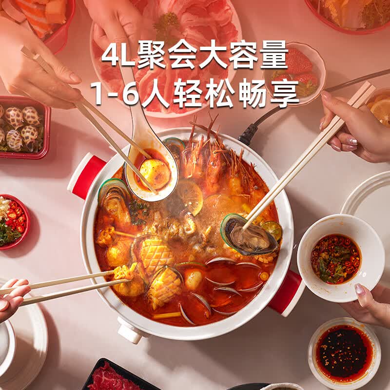 大宇(DAEWOO)电火锅 电煮锅2.6L S29-2.6 复古红(单位:台)高清大图