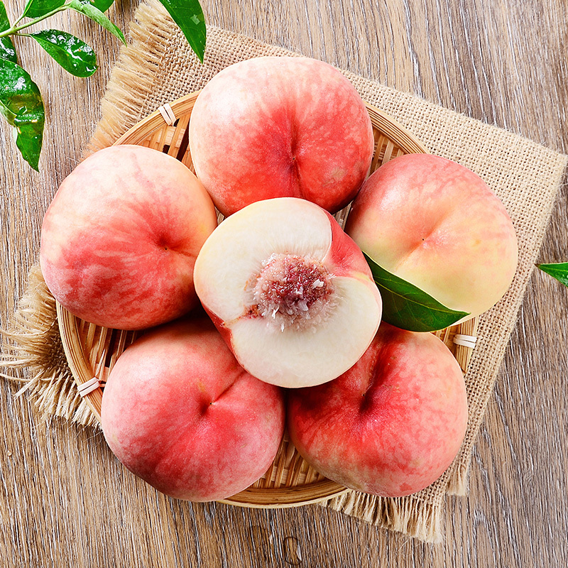 山东金秋红蜜水蜜桃25斤装合拍两件发带箱5斤装新鲜大毛桃脆桃寒露蜜