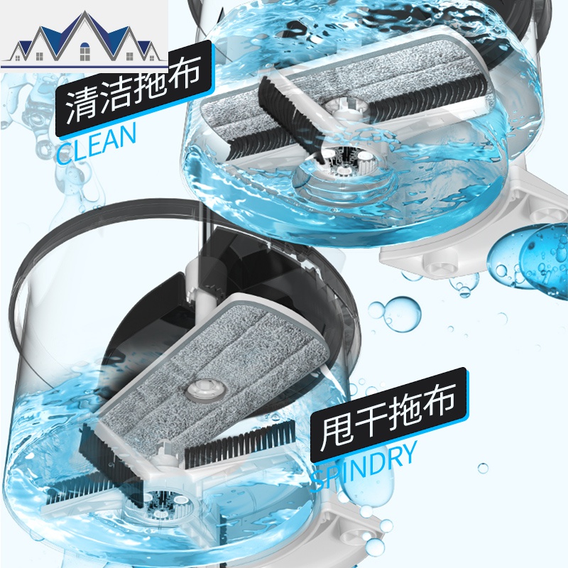 免手洗自动拖把桶旋转桶拖布桶家用拖地桶墩布桶拖把杆旋转式通用 三维工匠高清大图