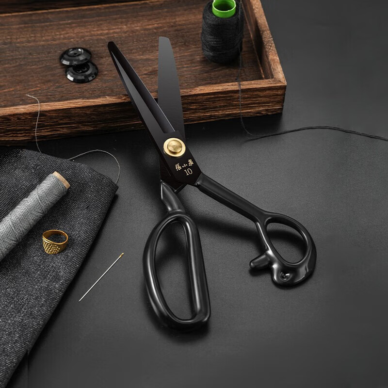 张小泉裁缝剪工业剪锰钢锻打剪刀服饰剪裁布剪衣服皮革剪钝头窗帘剪子大高清大图