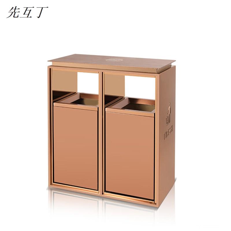 先互丁 不锈钢垃圾桶轨道桶 多规格 组高清大图