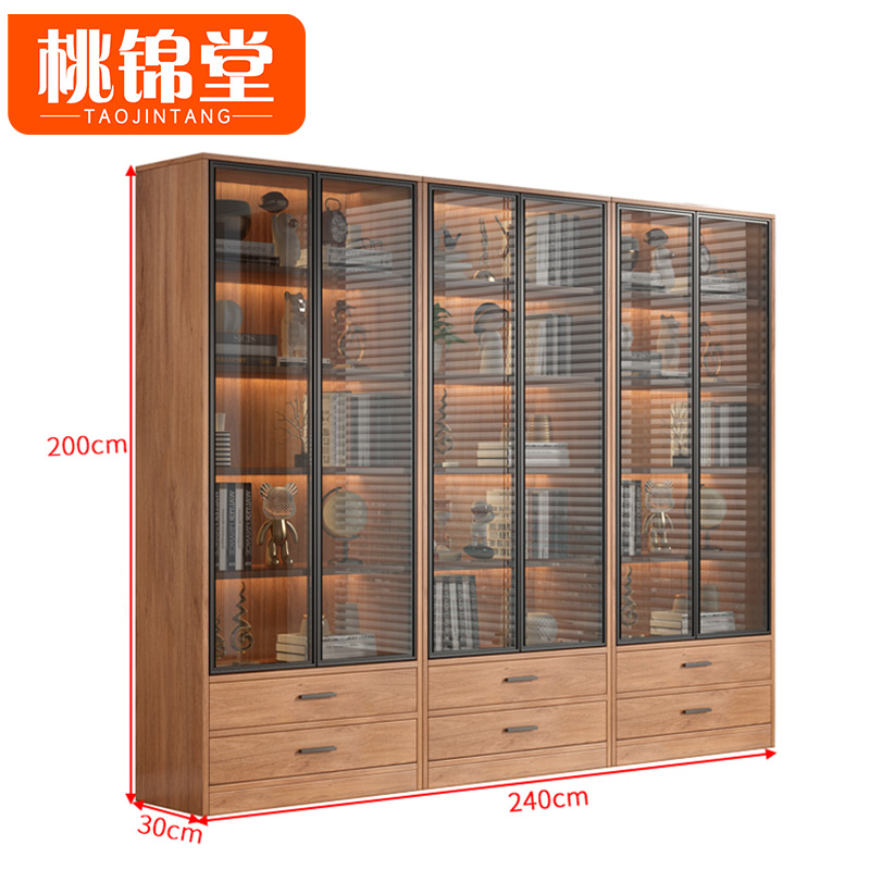 桃锦堂展示柜 书柜六门台