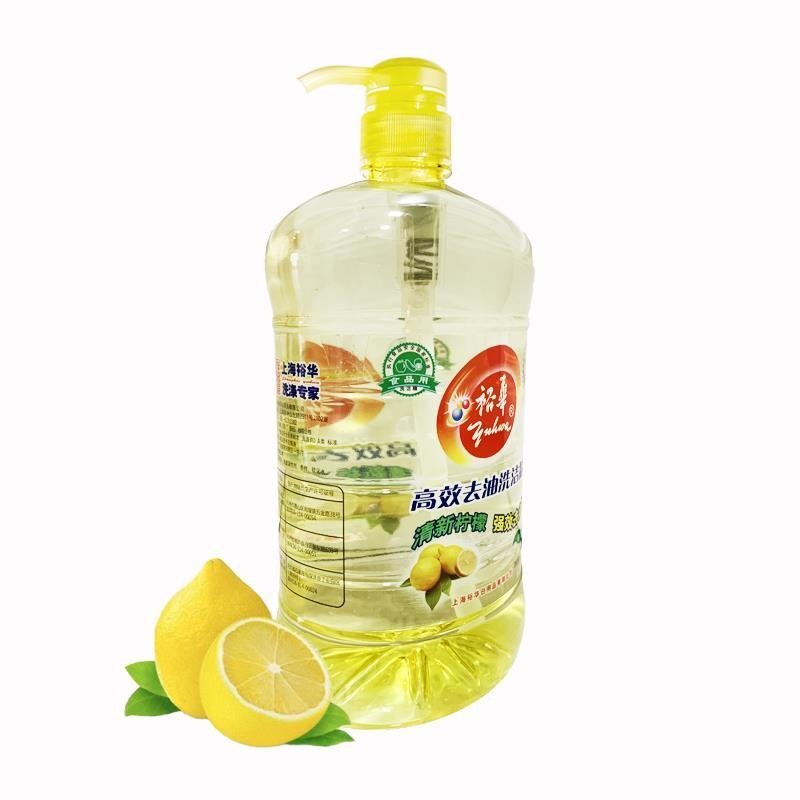 (12斤) 裕华 高效去油洗洁精(清新柠檬) 1.5kg *4(整箱销售) 温和护手 可洗果蔬