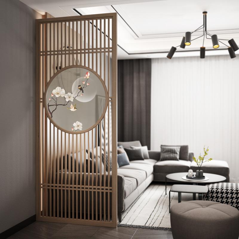 BONJEAN新中式屏风隔断客厅卧室遮挡家用简约现代进风水玄关格栅时尚高清大图