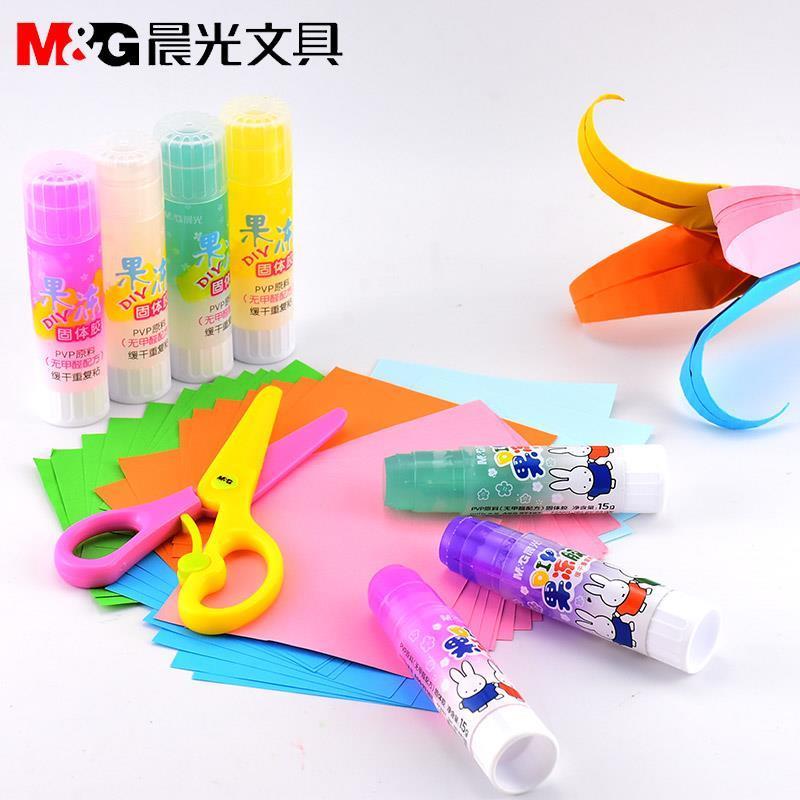 晨光果冻固体胶DIY糖果透明小号手工制作课幼儿园胶棒办公文具 15g-5支装