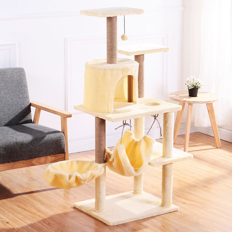 米色猫窝(适合6斤内) 特价剑麻猫爬架大型猫窝架子猫跳台猫抓板猫玩具