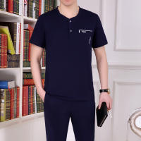 运动套装男夏季运动服套装夏装短袖短裤两件套男士爸爸休闲运动装