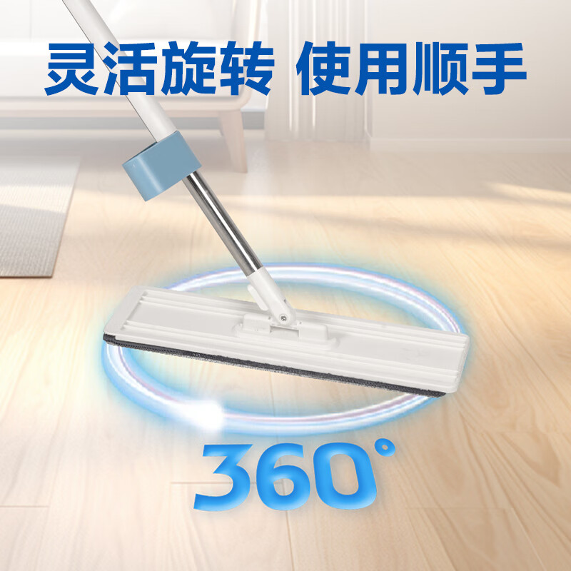 得力(deli)平板拖把 LQ150 免手洗 白色 1盒高清大图