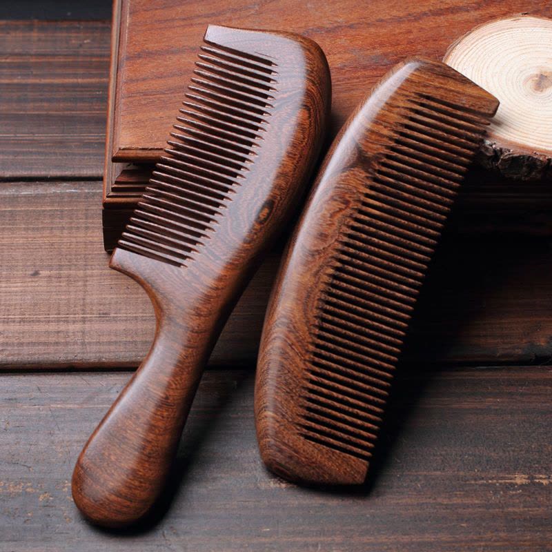 黑檀木梳子女家用防静电脱发木头梳子男大宽齿卷发梳子木梳梳图片