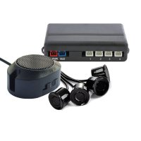 鹿途 带开关汽车倒车雷达通用 声音高低可 后4探头 语音BiBi声提示 后四探头简易型