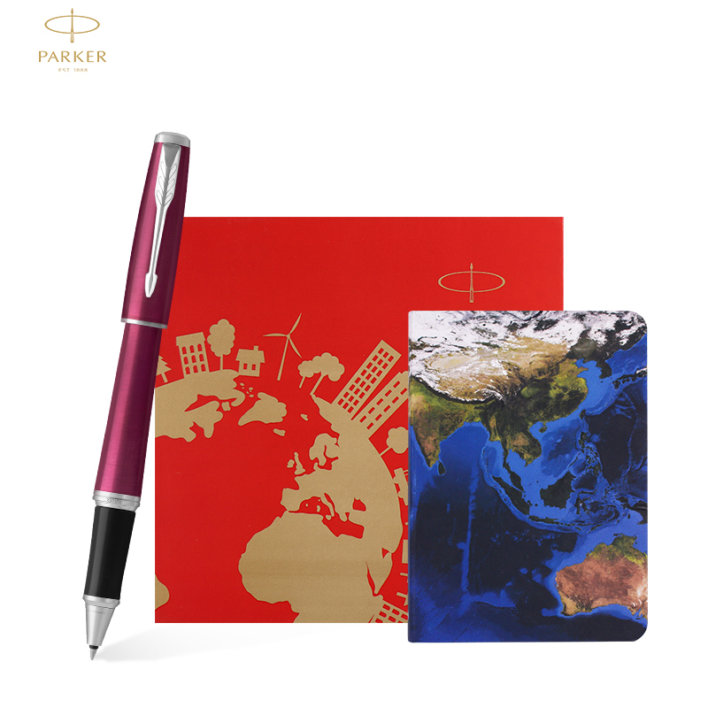 派克（PARKER）签字笔礼盒 都市粉红白夹宝珠笔+NASA AR笔记本礼盒套装