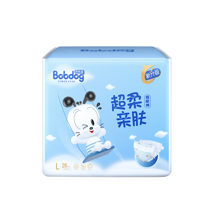 巴布豆超柔亲肤纸尿裤 L26片装 男女宝宝通用尿不湿高清大图