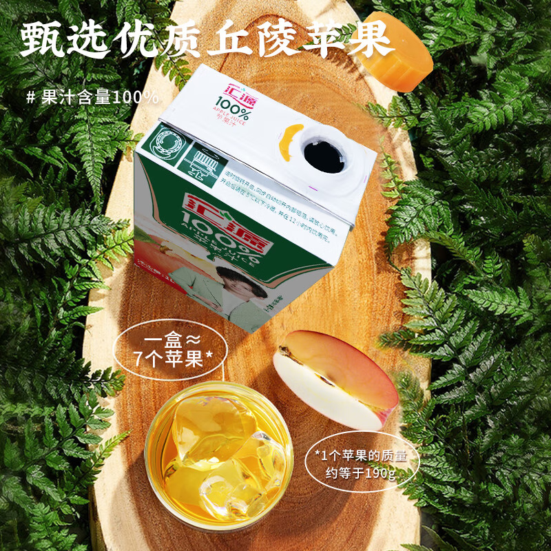 汇源100%果汁苹果汁1L*12盒高清大图