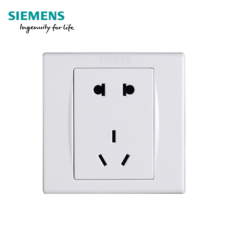 西门子(SIEMENS)开关插座面板86型品宜雅白家用五孔USB一开带16A空调墙壁