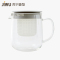 苏宁极物 日式简约玻璃茶壶1000ml加厚玻璃茶具水果红草花茶壶套装整套耐热高温过滤功夫家用