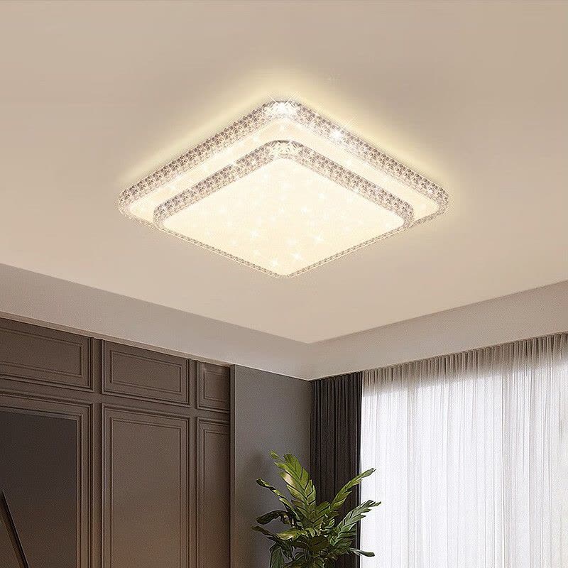 美的轻奢水晶客厅灯大气现代简约Ra98护眼LED吸顶灯客厅主灯现代餐厅卧室全屋中山灯具全光谱吸顶灯图片