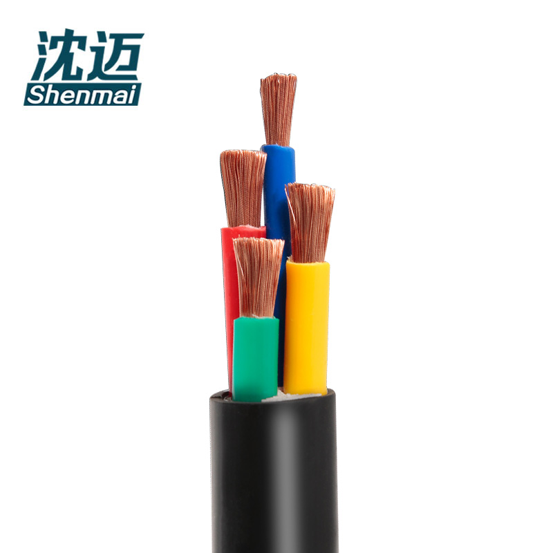 沈迈 铜芯软电线 ZC-VVR-0.6/1kV-3*10+1*6平方 1米高清大图