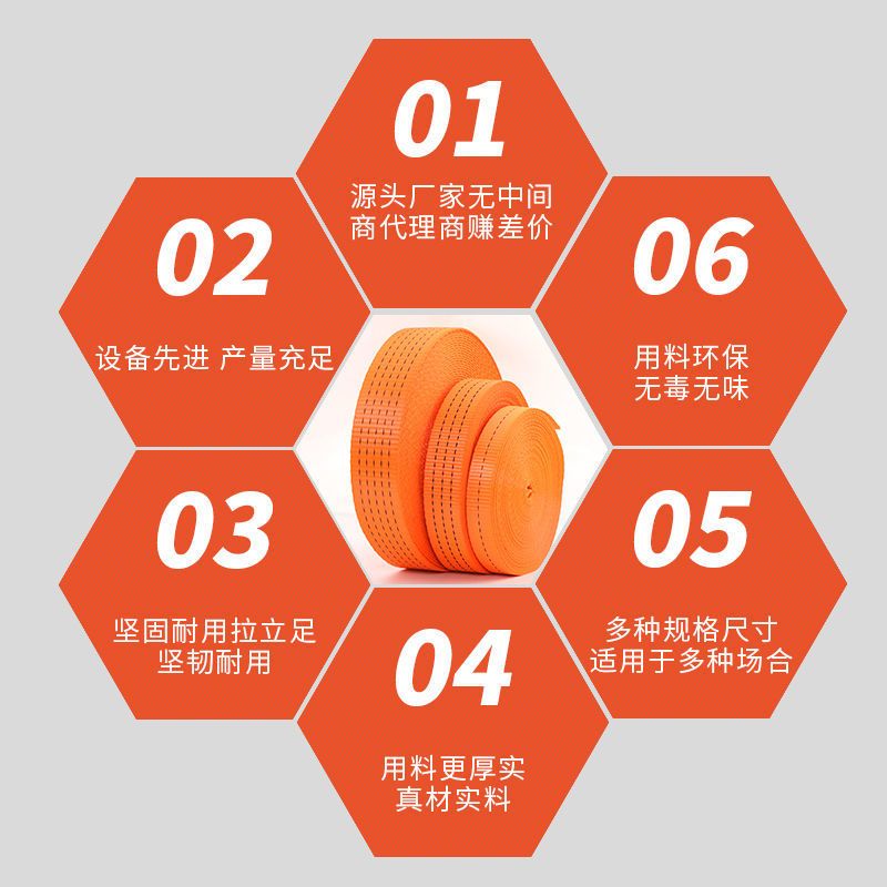 2.5宽(800kg)1.2毫米厚 10米 高强涤纶带加厚捆绑带绳货车刹车绳封车绳子捆绑织带绷带扁带绑绳