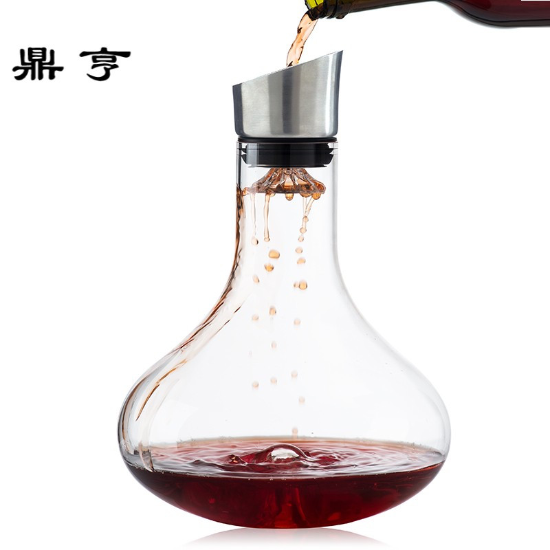 鼎亨铎特水晶玻璃快速分葡萄酒瀑布过滤醒酒器带盖酒器