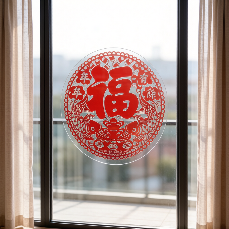 皖亭 WT-CH-3208 皖亭静电窗花贴 27cm*5(单位:套)款式随机发货高清大图