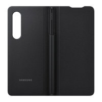 三星Galaxy Z Fold3 5G原装手机壳W22 F9260折叠屏翻盖保护壳手写笔保护套 黑色 附S Pen手写笔