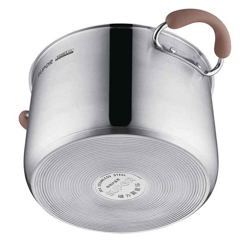 苏泊尔(SUPOR)汤锅RT20AA1 小红圈芯彩304不锈钢汤锅 家用复底20cm 汤奶锅泡面锅燃气电磁炉适用高清大图