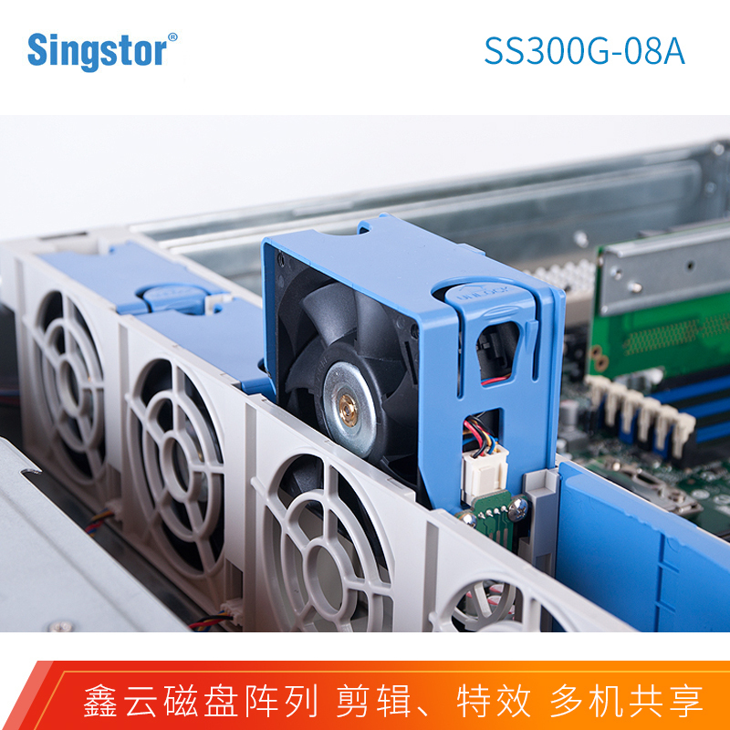 鑫云(Singstor)SS300G-08A光纤共享磁盘阵列 4K剪辑万兆NAS存储 标配 裸机+80TB(8块10T)