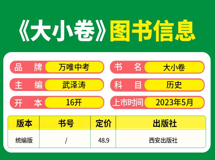 2025版万唯中考 大小卷九年级历史全一册人教版初中专题训练初三历史9年级单元同步训练试卷知识大全期中模拟期末复习冲刺高清大图