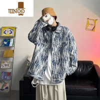 YANXU水洗牛仔外套男生款复古港风潮牌痞帅工装夹克潮流感上洗 2XL 蓝色