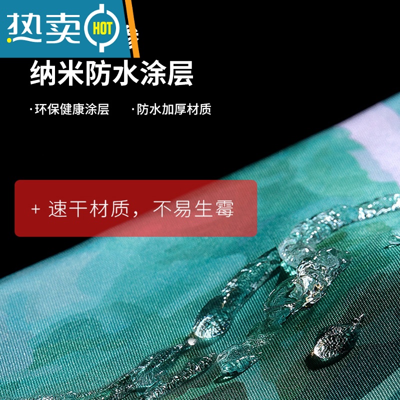 敬平浴帘套装免打孔U型防水布淋浴房L弧形浴帘杆卫生间浴室隔断帘子高清大图