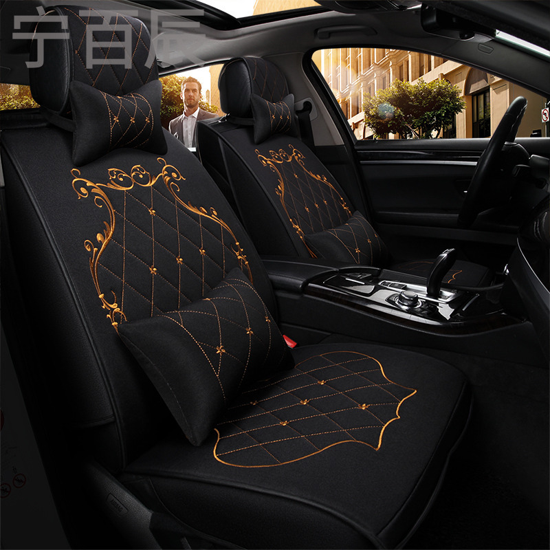 2017款杰徳1.8L 自动经典版5座汽车坐垫四季通用全包亚麻座套_IYo50