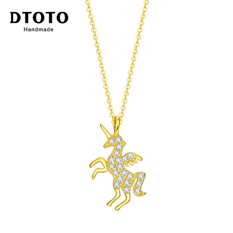 DTOTO 纯银网红独角兽星月吊坠女潮轻奢小众ins锁骨链项链