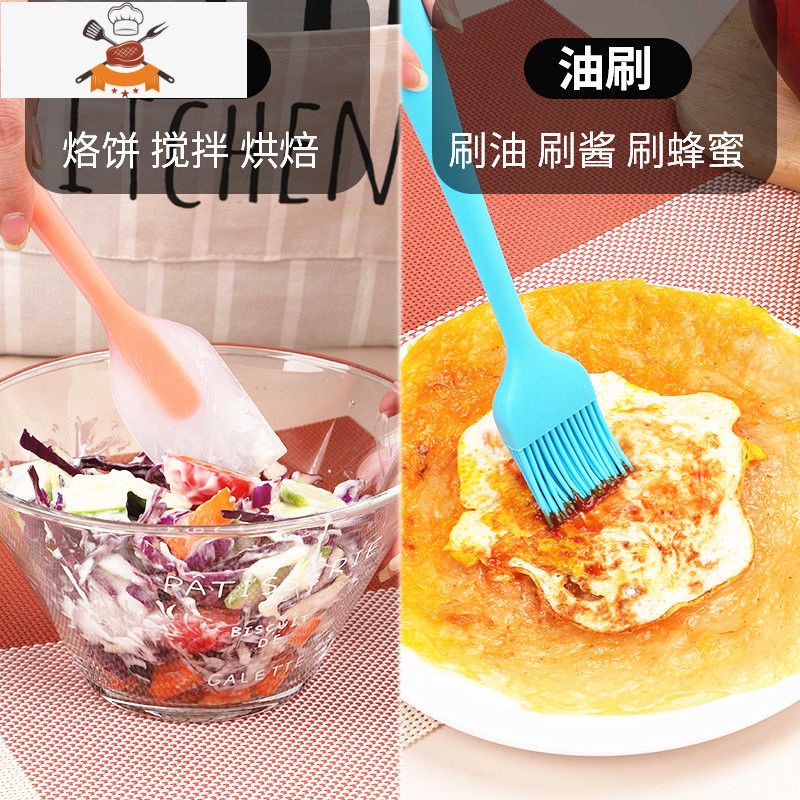 电饼铛刷子和铲子烙饼鸡蛋汉堡工具油刷铲子电饼铛用的工具套装 敬平 2半透刷+1小刮刀高清大图