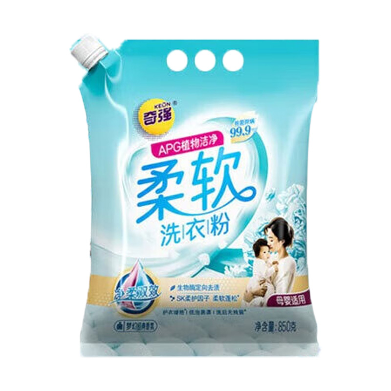奇强洗衣粉洁净去污柔软蓬松低泡易漂净柔双效持久留香850g