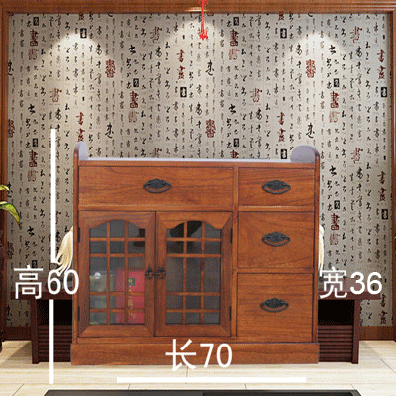 2019实木茶柜茶水柜中式简约客厅多功能餐边柜办公室茶柜架小型储物柜