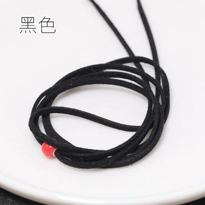 diy饰品材料手工皮绳日本仿鹿皮绳高桥吾郎goros手链项链吊坠绳子 黑色1根(送红色瓷珠)
