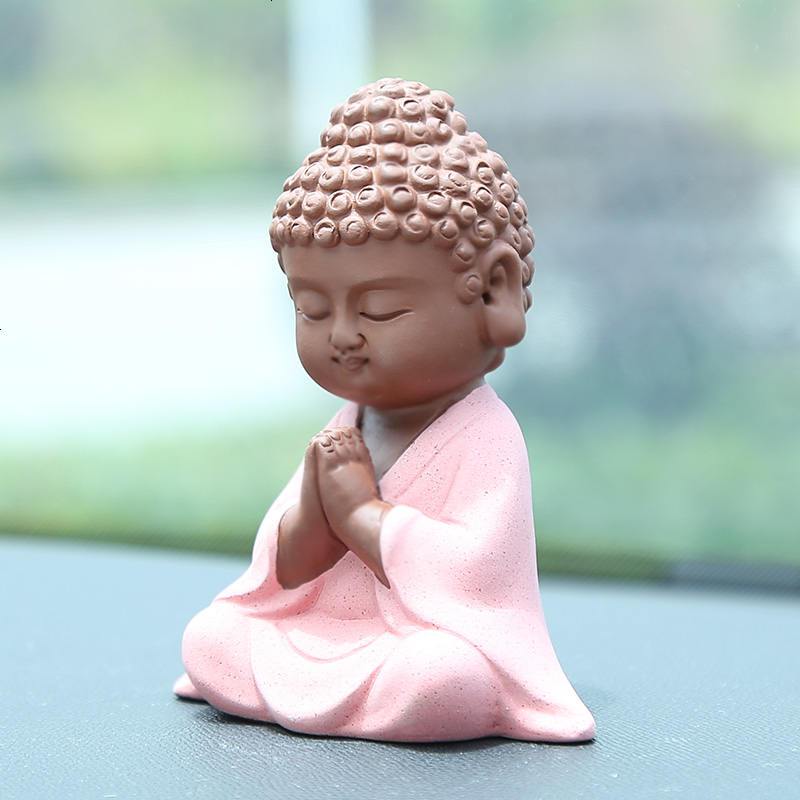 陶瓷如来车载摆件包邮车内用品装饰品汽车佛像茶宠小和尚汽车摆件