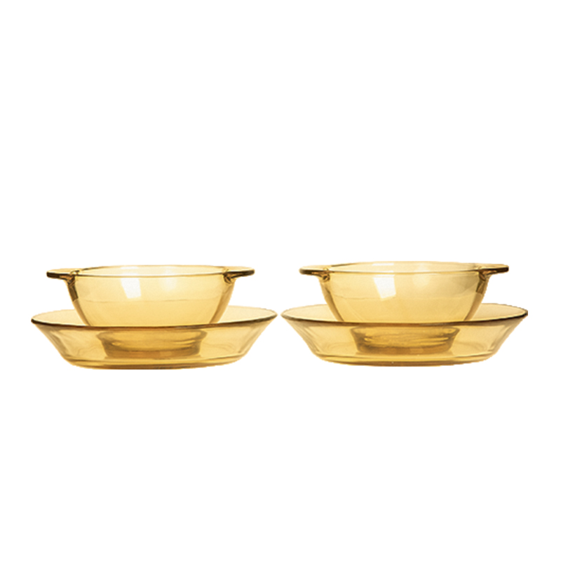 康宁pyrex 玻璃餐具4a件组(2个小汤盘+2个带耳碗)PX-SY4A/HP高清大图