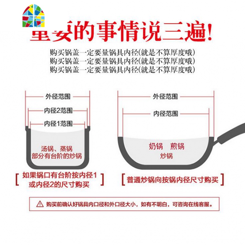 16-30cm盖不锈钢用通G型钢化盖子奶锅汤锅盖炒锅盖煎锅盖 FENGHOU 20CM盖高清大图