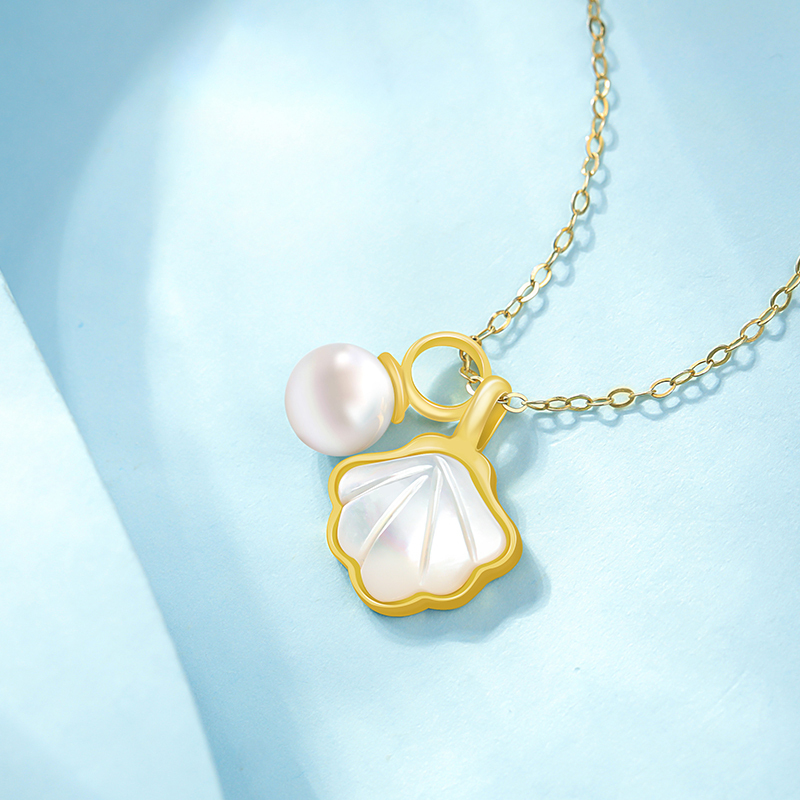 印象眸淡水珍珠吊坠s925银镶正圆强光珍珠饰品665mm附送证书