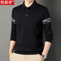 恒源祥白色长袖t恤男士休闲上衣服春秋季新款潮流翻领Polo衫男装