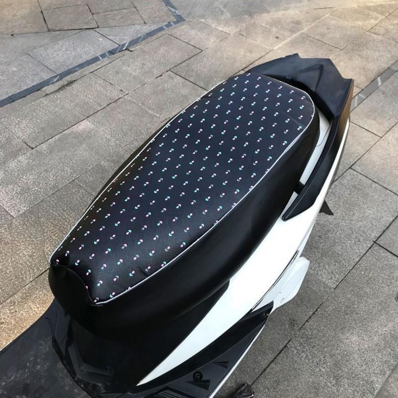 电动车坐垫套踏板车防雨座套摩托车座垫套防晒防水电瓶车皮革坐垫小号