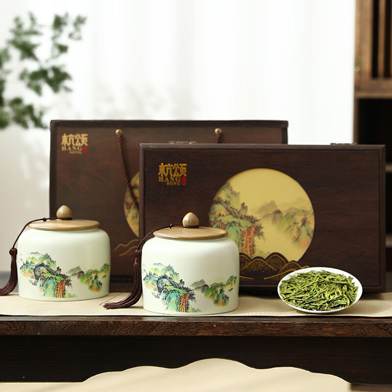 杭颂(HANGSONG)2025年新茶绿茶山峰龙井茶特级290g明前茶叶组合