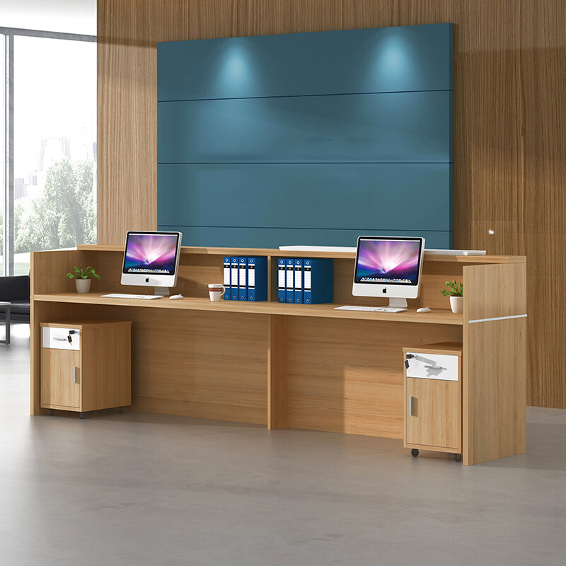 绵冠MIANGUAN前台接待台简约现代咨询迎宾收银台前台办公桌吧台办公室柜台高清大图